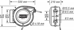 Hazet Samonavíjací bubon s hadicou pre stlačný vzduch alebo vodu 15m - HA206445