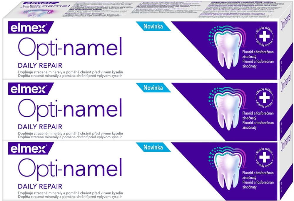 Elmex Opti-namel Daily Repair zubná pasta 3 × 75 ml