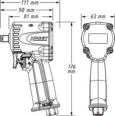 Hazet Pneumatický rázový uťahovák 1/2" HAZET 9012M-1 - HA218356