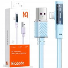 Mcdodo MCDODO UHOL USB LIGHTNING PLOCHÝ KÁBEL 36W PRE IPHONE 13 14 MODRÝ 1M