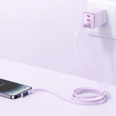 Mcdodo MCDODO UHOL USB LIGHTNING PLOCHÝ KÁBEL 36W PRE IPHONE 13 14 FIALOVÝ 2M