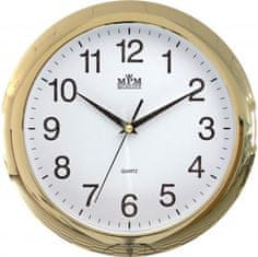 MPM QUALITY Nástenné hodiny, 2452.80 zlatá, 28cm