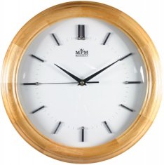 MPM QUALITY Nástenné hodiny, 2828.53 - svetlé drevo, 34cm