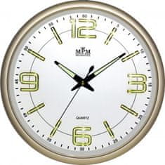 MPM QUALITY Nástenné hodiny, 3170.80 - zlatá, 34cm
