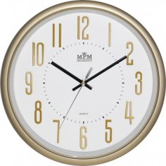 MPM QUALITY Nástenné hodiny, 3171.8000 - zlatá/biela, 31cm