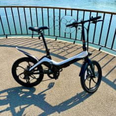 STYLE BIKE S9 skladací designový elektrobicykel - ebike s vyberateľnou batériou, čierno-biela metalíza