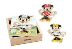 Mikro Trading MINNIE Mouse drevené puzzle "Dress up MINNIE" 19 ks v drevenej krabičke vo fólii