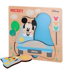 Mikro Trading MICKEY Mouse drevené puzzle 21 x 21 cm 4 diely 2 druhy vo fólii