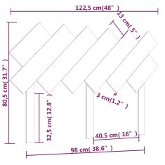 Vidaxl Čelo postele 122,5x3x80,5 cm masívna borovica