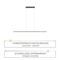 PAUL NEUHAUS PAUL NEUHAUS PURE-LITE LED závesné svietidlo vo farbe brúseného antracitu s nastaviteľnou farbou svetla a bezdotykovým stmievačom 2700-5000K