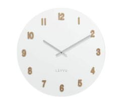LAVVU Veľké biele drevené hodiny LAVVU WHITE LCT4070, 50 cm