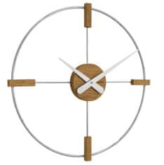 LAVVU Drevené strieborné hodiny Vlaha VCT1051, 50 cm