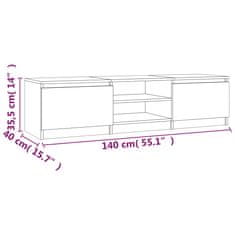 Vidaxl TV skrinka hnedý dub 140x40x35,5 cm spracované drevo