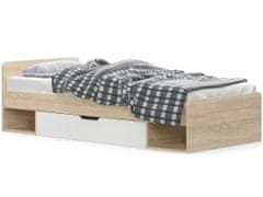 nabbi Jednolôžková posteľ s roštom Tavir 90 90x200 cm - dub sonoma / biela