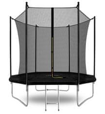 Aga Sport Fit Trampolína 250 cm Čierna + vnútorná ochranná sieť + rebrík