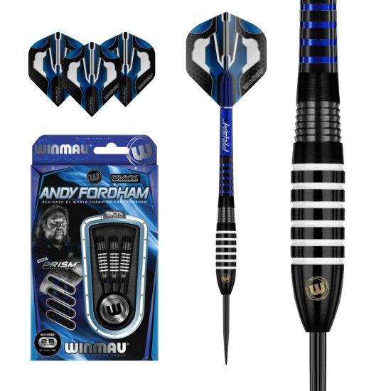 Winmau Šípky steel ANDY FORDHAM 25g, 90% wolfram ONYX GRIP