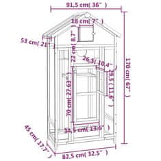 Vidaxl Vtáčí domček hnedý 91,5x53x170 cm masívna borovica