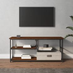 Vidaxl TV skrinka hnedý dub 103x38x46,5 cm kompozitné drevo a oceľ