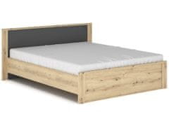 nabbi Manželská posteľ s roštom Daicos LB-140 140x200 cm - dub artisan / sivá