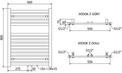 Mexen Hades, vykurovacie teleso 800x600 mm, 353 W, zlatá lesklá, W104-0800-600-00-50