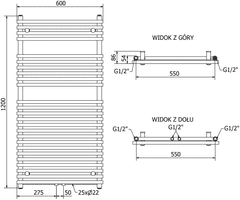 Mexen Sol, elektrické vykurovacie teleso 1200x600 mm + vykurovacia tyč 900 W, biela, W125-1200-600-2900-20