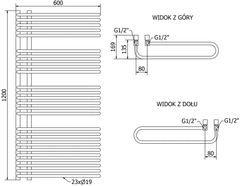 Mexen Amor, elektrické vykurovacie teleso 1200x600 mm + vykurovacia tyč 900 W, biela, W120-1200-600-2900-20