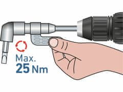 Extol Craft Nadstavec na bity rohový, 140mm, 1/4" HEX na 1/4" bit, max.25Nm