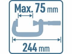 Extol Premium Svorka plastová tvar "C", 75mm, EXTOL PREMIUM