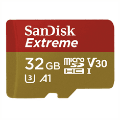 HAMA SanDisk Extreme micro SDHC 32 GB 100 MB/s A1 Class 10 UHS-I V30, adapter,akčné kamery