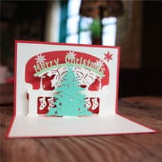 Northix 3D vianočná pohľadnica - pohľadnica s vianočným stromčekom 