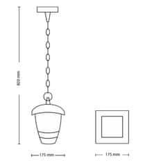 Philips Záhradné závesné LED svietidlo E27 CREEK 80cm