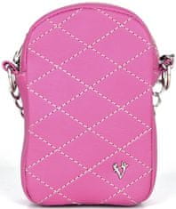 VegaLM Kožená malá kabelka na mobil a doklady v ružovej farbe