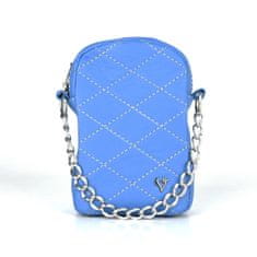 VegaLM Kožená malá kabelka na mobil a doklady v modrej farbe