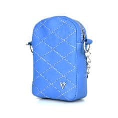 VegaLM Kožená malá kabelka na mobil a doklady v modrej farbe