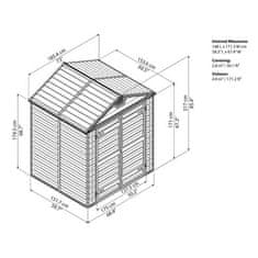 Palram Hnedý záhradný domček Skylight 6x5