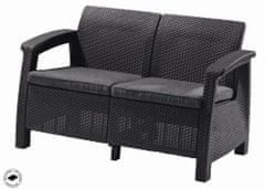 KETER Záhradný nábytok Corfu love seat dvojsedačka grafitová 610345