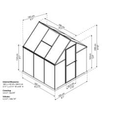 Palram Polykarbonátový skleník multiline 6x6 701630 UV ochrana