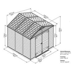 Palram Hnedý záhradný domček Skylight 8x8 s možnosťou predĺženia 703760