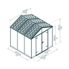 Palram 8 x 8 antracit heavy duty priestranný záhradný domček
