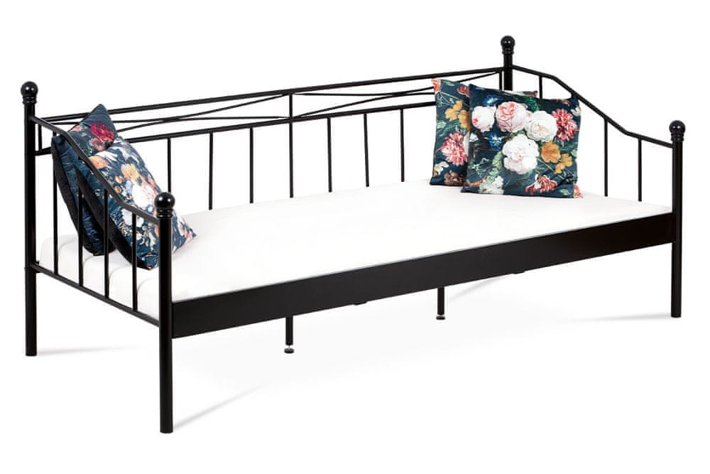 Autronic posteľ jednolôžková 90x200, kov čierny matný BED-1905 BK