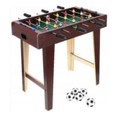 Iso Trade Drevený stolný futbal 37x69x62 cm XL | tmavohnedý