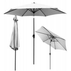 Iso Trade Velký skládací zahradní deštník 3m | svetlošedý