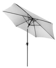 Iso Trade Velký skládací zahradní deštník 3m | svetlošedý