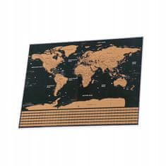 Iso Trade Stieracia mapa sveta s vlajkami XXL | 82x59 cm