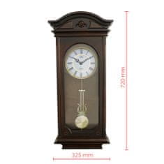 MPM QUALITY Drevené nástenné hodiny s kyvadlom E05.3893.54, 72cm