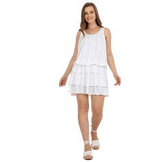 Och Bella Dámske šaty bez rukávov s volánmi OCH BELLA biele TW-SK-BI-8139.44_399009 Univerzálne