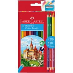 Faber-Castell Pastelky Castell 12 farebné set+3 bi-color