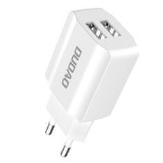 DUDAO Sieťová nabíjačka s 2x USB 5V / 2,4A - Biela KP26469