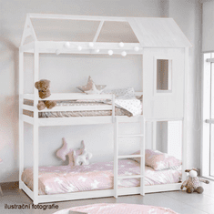 KONDELA Montessori poschodová posteľ, biela, 90x200, Atrisa