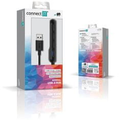 Connect IT USB Hub USB 3.0/ USB 3.2, 3x USB 2.0 - černý